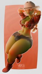 1futa 3d 3d_(artwork) anthro anthro_futa big_ass big_breasts big_butt big_thighs bikini_top blonde_hair boots bulge bulge_through_clothing cowboy_hat dickgirl futa_only futa_solo futanari goblin goblin_futa green_body green_skin jeans_shorts kewa1234 long_hair puffy_lips red_eyes selkie_(tales_of_androgyny) sfw shorts shortstack slim_waist smug smug_face tagme tales_of_androgyny tattoo tattoos thick_ass thick_legs thick_thighs tied_shirt tummy underwear