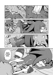 absurd_res anal anal_sex animal_genitalia animal_penis anthro bodily_fluids closed_eyes codyf0xx comic cum cum_in_ass cum_inside cum_on_face cumshot echidna echidna_penis ejaculation eulipotyphlan forest forest_background forest_sex gay gay_male genital_fluids genitals greyscale hedgehog hi_res internal internal_anal knuckles_the_echidna male male/male mammal manga_style monochrome monotreme nature nature_background open_mouth penetration penis plant sega sonic_(series) sonic_the_hedgehog sonic_the_hedgehog_(series) tree yaoi