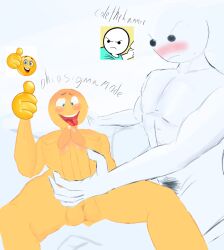 2boys abs aged_up ballsack bedroom blush cock colethehammer cum_bubble cumdrip happy_trail hard_cock idksterling male muscular muscular_male ohiosigmamode saliva stroking_penis sweat thumbs_up tongue_out veiny_penis
