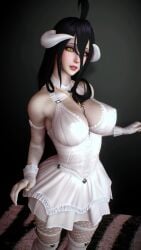 1girls 3d 4k albedo_(overlord) armwear big_breasts black_hair boots breasts cleavage crashbanditkut eyelashes female female_focus fishnets hair hi_res high_resolution highres horns light-skinned_female light_skin lips long_eyelashes long_hair looking_away necklace overlord_(maruyama) skirt solo virt-a-mate virtamate yellow_eyes