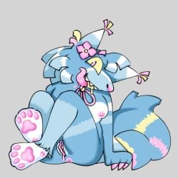 blossom_buddy_yatta cute dandy's_world easter eyebags feet feet_up female furry moobslover pawpads paws pussy request shark_girl shark_tail sharp_teeth skin tongue wet_pussy yatta_(dandy's_world) yatta_skin