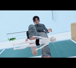 barefoot feet feet_up foot_fetish footjob giantess mmd stomped stomping trampled_penis trampling