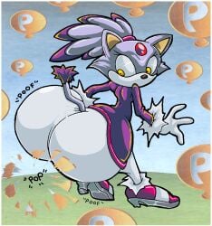 2016 anthro ass big_ass blaze_the_cat bubble_butt butt_expansion clothing domestic_cat expansion felid feline felis female footwear gloves handwear mammal mario_(series) p-balloon rear_view sega shoes simple_background solo sonic_(series) sonic_the_hedgehog_(series) virus-20 yellow_eyes