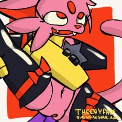 1:1 animated anthro blinking bow_(disambiguation) butters_(theenyface) clothing disembodied_hand disembodied_penis duo eeveelution espeon female generation_2_pokemon genitals latex latex_clothing legwear live2d looking_pleasured loop male navel nintendo penis pokemon pokemon_(species) pussy sex short_playtime tail theenyface thigh_highs vaginal_penetration