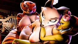 1futa 2girls 3d ambiguous_penetration anal anal_insertion animated anthro areolae ass ass_bigger_than_head balls big_areola big_ass big_balls big_breasts big_butt big_dom_small_sub big_penis blue_eyes bottomless bouncing_breasts breasts breasts_bigger_than_head brown_eyes bubble_butt buttplug buttplug_insertion canine clothing cum cumshot curvaceous curvy curvy_figure dialogue ejaculation english_text erect_nipples erection eyes_rolling_back feline female furry futanari handsfree_ejaculation huge_ass huge_balls huge_breasts huge_cock illamajamma jiggle jiggling_ass kung_fu_panda larger_futanari longer_than_30_seconds master_tigress master_viper mostly_nude nude open_mouth orange_eyes orgasm penis plap_(sound) scalie sex_toy size_difference smaller_female snake snake_girl sound tagme text thick_thighs tiger tongue tongue_out video voluptuous voluptuous_female voluptuous_futanari wide_hips wolf zhen_(kung_fu_panda)