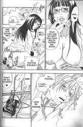 bisexual bondage comic english_text femdom hard_translated highres jpeg_artifacts malesub manga medical monochrome niiba_kiyoharu nipples penis pink_sniper right_to_left sakurai_haruna scan straight translated yonekura_kengo