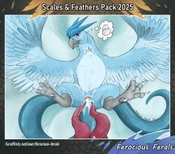 2025 2_penises absurd_res after_sex animal_genitalia animal_penis articuno ass avian beak blue_body blue_eyes bodily_fluids claws cloaca cum cum_in_cloaca cum_inside cum_on_feathers cum_on_leg diphallia diphallism egg english_text eyelashes feathered_wings feathers feet female feral ferocious_ferals generation_1_pokemon genital_fluids genitals hemipenes hi_res horizontal_cloaca legendary_pokemon looking_at_viewer lying mouth_closed multi_genitalia multi_penis nintendo offscreen_character on_back penis pokemon pokemon_(species) presenting presenting_cloaca presenting_hindquarters signature simple_background solo spread_legs spread_wings spreading tail talons tapering_penis text thought_bubble toes url wings