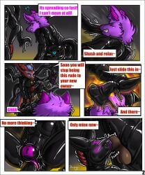 animal_genitalia animal_penis anthro armwear balls black_latex blue_body blue_eyes blue_fur blue_penis brown_body brown_fur brown_sheath canine_genitalia canine_penis clothed clothing comic corruption davidylego deity drone dronesuit dronification duo egyptian english_text erection facility forced fur genitals glistening glistening_body goo_transformation hair hi_res hypnosis isaacjexo isaacjexo_inc. jex latex latex_armwear latex_clothing latex_legwear latex_skinsuit legwear male male/male male_penetrated male_penetrating male_penetrating_male mind_control multicolored_body multicolored_fur multicolored_hair muscular muscular_male null_bulge oral penetration penile penis red_body red_fur reflection rubber_clothing sex sheath skinsuit tentacle text throne_room tight_clothing toy transformation worship