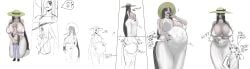 ass belly big_belly big_breasts big_butt breast_expansion breasts burp burping_up_clothes burping_up_object cavity_storage digestion expansion ezkerbkun female female_pred female_prey folklore ghost_girl giantess hasshaku-sama japanese_mythology mini_giantess mythology object_vore oral_vore phone size_difference skull skull_imprint stomach_bulge stomach_expansion tall_female thick_thighs tomboy urban_legend vibrating vore vore_belly