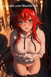 ai_generated beautiful beauty belly breasts cap city city_background clothing cute embarrassed embarrsed_female exposed_breasts female female_only girl girly high_school_dxd hoodie huge_breasts human innocent large_breasts long_hair looking_down love maellepetite naked nude nude_female pants pants_down pose pussy rias_gremory shy solo urban vagina viewed_from_above