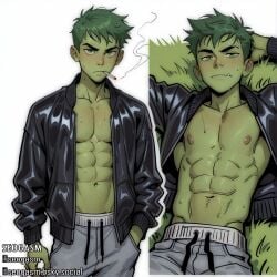 ai_generated anal anal_sex beast_boy beast_boy_(young_justice) dick gangbang garfield_logan gay gay_anal gay_sex green_eyes green_hair hard male male_only oral penis rough_anal rough_sex rule34 sex straight_to_gay tight_clothing yaoi young_justice