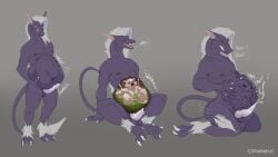 age_difference ambiguous_gender anthro bear bodily_fluids bone bones_in_stomach burping catsidhekit cub cum death digestion dragon duo ejaculation fatal_vore genital_fluids genitals hi_res male male/ambiguous male_pred mammal mythological_creature mythological_scalie mythology oral_vore penis scalie size_difference skull stomach_acid vore