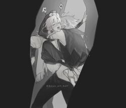 alhaitham_(genshin_impact) anal anal_sex gay genshin_impact greyscale hidden hidden_sex kaveh_(genshin_impact) standing yaoi