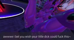 3d humiliating latex_skinsuit medium_boobs medium_breasts pink_fur pink_skin sex_toy shiny_skin small_penis small_penis_humiliation snapchat snapchat_filter solo thick_thighs vrchat