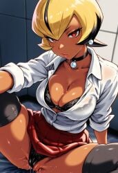 1girls ai_generated civitai cleft_of_venus creatures_(company) dark-skinned_female dark_skin dark_skinned_female female female_focus female_only gal game_freak grool gyaru gyaru_gal hylian_r34 kuro_gyaru leaking leaking_pussy leaking_pussy_juice looking_at_viewer mars_(pokemon) nintendo pokemon pokemon_trainer pussy_juice pussy_juice_leaking pussy_visible_through_clothes pussy_visible_through_panties tagme tan_body tan_skin wet wet_pussy