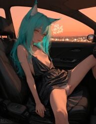 1girls ai_generated anthro car ears_up female flat_chest fox_ears mature_female nipples original_character panties perky_nipples spread_legs srodskiy tagme vulgar yulka_(original_character)