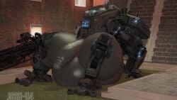 accidental_vore against_surface against_wall big_ass big_balls big_penis butt_crush butt_squish cum extreme_size_difference gay josh-u4 korey_(koreyvee) legion_(titanfall) male male/male male_only mecha minigun rabbit riding_penis robot size_difference sniper_(team_fortress_2) stuck tagme team_fortress_2 titanfall titanfall_2 video vore weapon