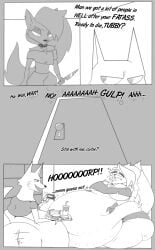 afraart anthro big_belly fat feederism feeding female furry hellhound helluva_boss inflation loona_(helluva_boss) stuffing weight_gain wolf wolf_girl