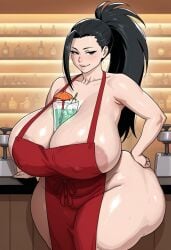 1girls ai_assisted ai_generated apron_only bbw big_ass big_breasts chubby civitai female huge_ass huge_breasts kalagod massive_ass massive_breasts momo_yaoyorozu my_hero_academia nightclub solo striptease tagme thick_thighs thong wide_hips
