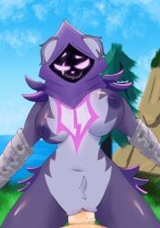 absurd_res anthro big_breasts breasts cowgirl_position duo epic_games female fortnite from_front_position hi_res human kamino1 looking_at_viewer male male/female mammal on_bottom on_top penetration purple_body raven_team_leader sex vaginal_penetration vaginal_penetration