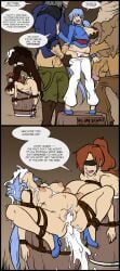2014 2girls 2koma accidental_circumstance after_sex big_penis blue_hair bondage brothel cum cum_in_mouth cum_in_pussy cum_inside female forced gabrielle_(swegabe) gangbang helpless imminent_sex instant_loss_2koma large_penis legend_of_queen_opala miss_tna misunderstanding prostitution public_use rape sparrow_(artist) tied_up