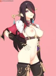 1girls 3d beidou_(genshin_impact) darkbahamuth eyepatch female genshin_impact hoyoverse mihoyo