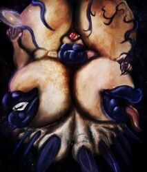 1_eye 2018 big_brain big_breasts big_feet black_lips black_nails breasts colored_nails cyclops digital_media_(artwork) eldritch_abomination eldritch_being feet female foot_fetish hi_res huge_breasts huge_feet hyper hyper_brain hyper_breasts hyper_feet hyper_lips lips long_nails macro monster nails nipple_mouth nude red_eyes smile solo space star teeth thick_lips toes tongue tongue_out universe vein veiny_head whiskered_gentelman