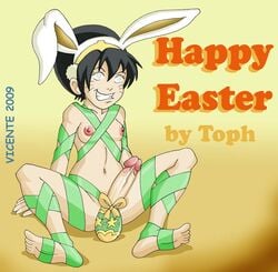 1futa 2009 artist_name avatar_legends avatar_the_last_airbender breasts color earth_kingdom easter easter_balls easter_egg flat_chest full-package_futanari futa_only futanari human intersex ribbon solo solo_futa straight_hair toph_bei_fong vicente