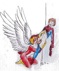 2008 angel male male_only marvel multiple_males spider-man spider-man_(series) straight_hair tagme warren_worthington x-men yaoi