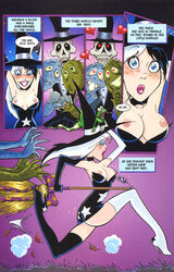 1girls accidental_exposure areolae ass assisted_exposure black_hair blue_eyes bottomless_skirt breasts broadsword_comics broomstick cleavage comic embarrassed embarrassed_nude_female enf english_text erect_nipples eyeshadow female high_heel_boots high_heels lipstick lost_clothes makeup monster nipples panties_removed pussy skirt spellarella tagme tarot:_witch_of_the_black_rose two_tone_hair white_hair witch witch_broom witch_hat