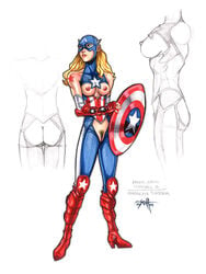 1girls adapted_costume american_dream american_flag american_flag_bodysuit armed ass_cutout assless_pants bare_ass bare_breasts belt black_pubic_hair blonde blonde_hair bodypaint boots bottomless bottomless_female breast_cutout breastless_clothes breastless_clothing breasts breasts_out captain_america carpet_not_matching_drapes casual_exposure corset crotchless crotchless_clothes crotchless_clothing erotic_costume erotic_earth exposed_ass exposed_breasts exposed_nipples exposed_pussy exposed_torso female female_only fingerless_gloves functionally_nude functionally_nude_female garter_belt gloves helmet knee_pads kneepads leggings long_hair marvel mask mc2 naked navel nipples nude nude_female open_clothes open_mouth pubes pubic_hair revealing_clothes rule_63 shameless shannon_carter shield slit solo straight_hair tcatt teen teenage_girl teenager topless topless_female trimmed_pubic_hair vulva