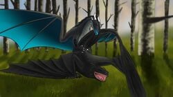 16:9 2boys anal anal_sex dragon dreamworks duo feral forest from_behind_position furry_only gay hi_res how_to_train_your_dragon male male/male male_only male_penetrated male_penetrating male_penetrating_male mounting night_fury no_humans outside penetration raised_tail scalie sex tongue tongue_out toothless trailofscales tree western_dragon widescreen xero_(captainscales) yaoi