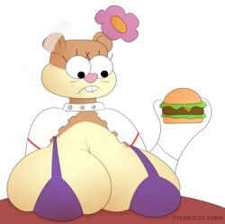 bikini breast breasts furry resting_breasts sandy_cheeks spongebob_squarepants squirrel straight_hair suit terebision