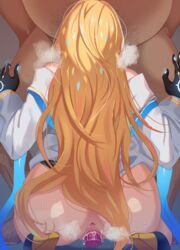 elsword fellatio implied_fellatio implied_oral long_hair rose_(elsword) takanaru