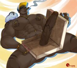 african african_male bayonetta big_cock big_penis boner cigar dark-skinned_male dark_skin delivery_(commerce) delivery_employee demon demon_boy demon_humanoid erect_penis erection hard_on huge_cock hyper_genitalia hyper_penis male male_focus male_only melanin muscles muscular muscular_male pierced_nipples piercings pizza_box rodin_(bayonetta) serving_cock spread_legs sunglasses tattoos veiny_penis yozorac1