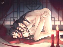 2boys anal anal_sex basset_hound_position bishonen canon_couple commoror cum cum_while_penetrated doggy_style_position gay human human_only kissing lan_wangji long_hair_male love male male/male male_on_male male_only mo_dao_zu_shi nude_male romantic_couple smile wei_wuxian yaoi