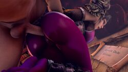 3d anal anal_penetration anal_sex animated asian asian_female ass big_penis bodysuit interracial light-skinned_male male penetration_through_clothes penis raphael_sorel skin_tight soul_calibur sound stoneddude tagme taki through_clothes video