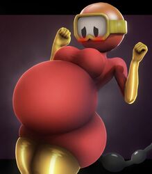 1girls 3d 3d_(artwork) 5_fingers anthro anthrofied armpits ass ass_expansion belly belly_inflation big_ass big_belly big_breasts big_butt black_eyes black_sclera blush blushing breast_expansion breasts butt butt_expansion butt_inflation dig_dug female female_only goggles hose hose_bulge hose_in_butt hose_inflation huge_ass huge_belly huge_butt humanoid hyper_belly inflation large_ass large_belly large_breasts large_butt looking_at_breasts looking_down mouthless namco no_mouth pooka_(dig_dug) raikovjaba red_skin simple_background solo solo_female thick_thighs yellow_skin