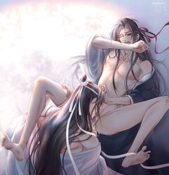 anal_fingering bishonen blowjob canon_couple commoror gay lan_wangji male_only mo_dao_zu_shi partially_clothed wei_wuxian yaoi