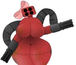 bow breasts gatling_gun gun metal robot_girl rust sentry_(team_fortress_2) team_fortress_2 terebision thick_thighs valve_(company)