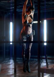 1girls 3d autodesk_maya bondage female female_only femsub looking_at_viewer metal_gear_solid metal_gear_solid_v pregnant quiet_(metal_gear) restrained solo vgerotica