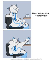 anthro arctic_fox autofellatio blue_body blue_fur canid canine english_text fox fur hi_res leto_(letodoesart) letodoesart male male_only mammal masturbation meme oral oral_masturbation penile penile_masturbation solo text white_body white_fur