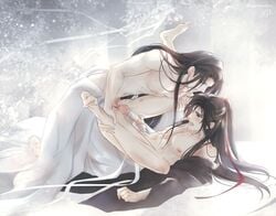 anal_sex bare_chest bishonen canon_couple commoror gay gay_domination gentle_maledom lan_wangji love male_only maledom malesub mo_dao_zu_shi partially_clothed penis penis_bondage pleasure_face romantic romantic_couple soft_domination wei_wuxian willing_sub yaoi