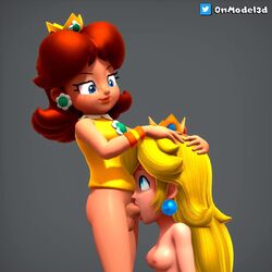 3d accurate_art_style animated blonde_hair blowjob blue_eyes breasts brown_hair clothing deepthroat fellatio female freckles futa_on_female futanari human mario_(series) mario_tennis nintendo no_sound onmodel3d oral oral_sex princess_daisy princess_peach red_hair self_upload smirk smug tagme tan_skin video