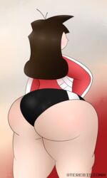 ass brown_hair nes nintendo nintendo_entertainment_system shorts terebision thick_thighs volleyball volleyball_(ball) volleyball_(nes) volleyball_player volleyball_uniform