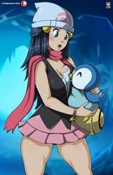 breast_sucking clothing dawn_(pokemon) female kyoffie nintendo piplup pokemon pokemon_(species) pokephilia