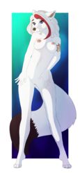 1girls absurd_res anthro arctic_fox biped blue_eyes breasts canid canine deazea_(artist) digital_media_(artwork) female female_focus fox fur furry furry_only genitals hair hi_res highlights_(coloring) looking_at_viewer mammal naked nipples nude pose pussy samantha_erick simple_background solo solo_female solo_focus tail tattoo white_body white_fur