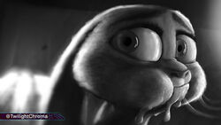 16:9 1girls anthro bodily_fluids cum cum_in_mouth cum_inside digital_media_(artwork) disney female female_only fur genital_fluids grey_body hair hi_res judy_hopps lagomorph leporid looking_at_viewer mammal monochrome nude rabbit simple_background solo twilightchroma widescreen zootopia