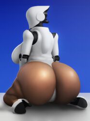 1girls 3d 3d_(artwork) ass ass_focus back_view backside bare_legs big_ass big_breasts big_butt blue_background breasts bubble_butt butt clothed clothed_female cyborg dark-skinned_female dark_skin faceless_female female female_only haydee haydee_(game) heels high_heels huge_ass huge_breasts huge_hips kneeling large_breasts leotard looking_at_viewer looking_back raikovjaba robot_girl sideboob sitting solo thick thick_ass thick_thighs thong_leotard white_high_heels white_leotard wide_hips