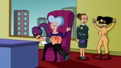 amy_wong angry ball_gag bondage chakoozie embarrassed futurama gag gagged helpless lezdom mom_(futurama) morgan_proctor mother slave spanking turanga_leela yuri